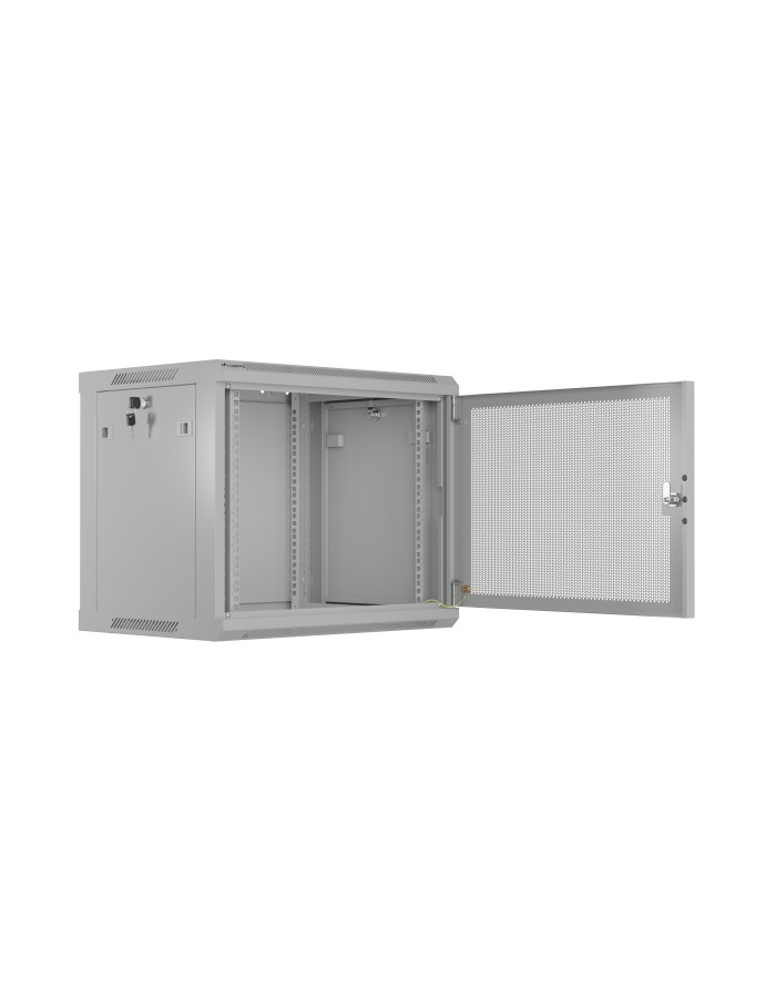Lanberg Wall Rack 19'' with Perforated Door 6U 45cm Grey FLAT PACKED