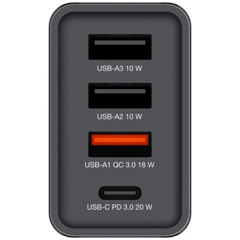 Verbatim Wall Charger 30W EU Plug 1 x USBC20W 3 x USBA CHR-30EU1 Black Verbatim Wall Charger 30W EU Plug 1 x USBC20W 3 x USBA CHR-30EU1 Black