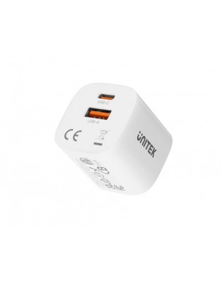 Unitek 33W Wall Charger USB-C PD & QC 3.0 UK P1125AWH White