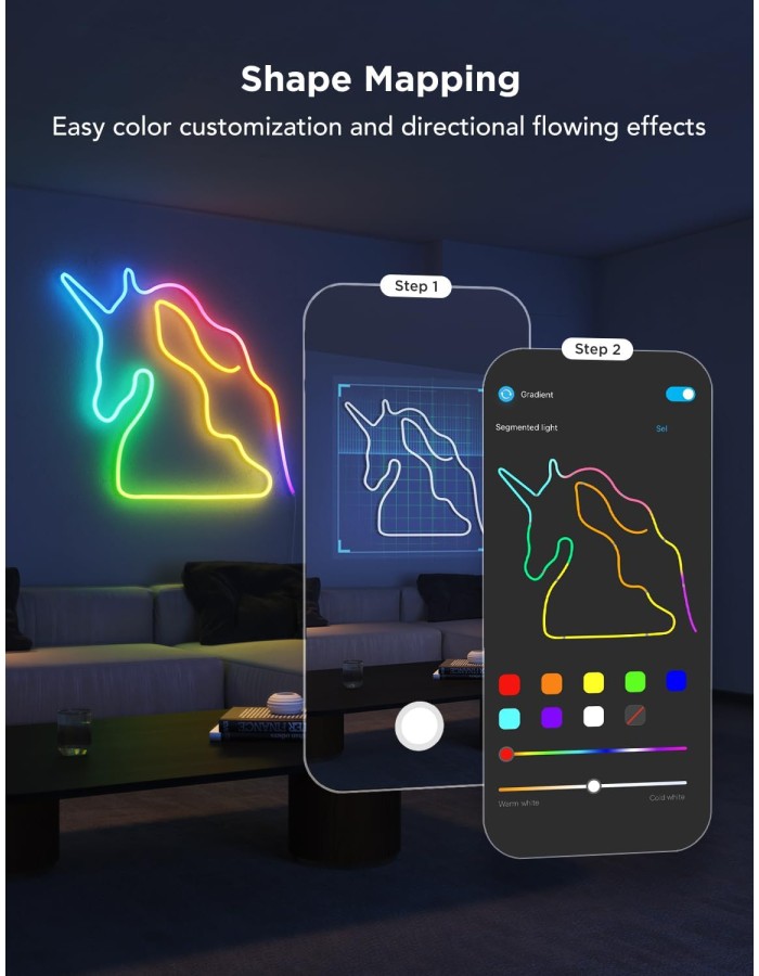 Govee Gaming Wall Neon Rope Light 2 5m (Matter) H61D5 Govee Gaming Wall Neon Rope Light 2 5m (Matter) H61D5