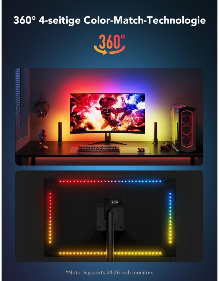 Govee H6608 Monitor Back Light Strip & 2x Light Bars Gaming Set