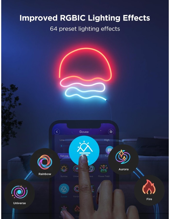 Govee Gaming Wall Neon Rope Light 2 3m (Matter) H61D3 Govee Gaming Wall Neon Rope Light 2 3m (Matter) H61D3