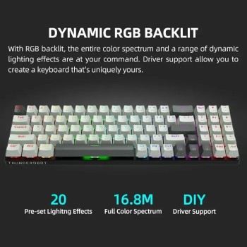 Thunderobot K78R White Gaming Mechanical Keyboard 78 Red Switch Keys Thunderobot K78R White Gaming Mechanical Keyboard 78 Red Switch Keys