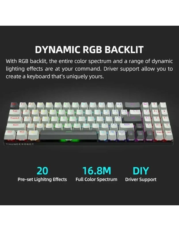 Thunderobot K78R White Gaming Mechanical Keyboard 78 Red Switch Keys