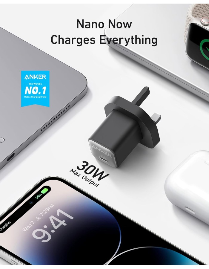 Anker Mobile Charger Wall 30W USB-C Nano 3 (511) Black