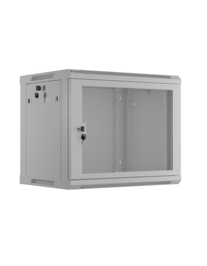 Lanberg Wall Rack 19'' with Perforated Door 9U 45cm Grey FLAT PACKED