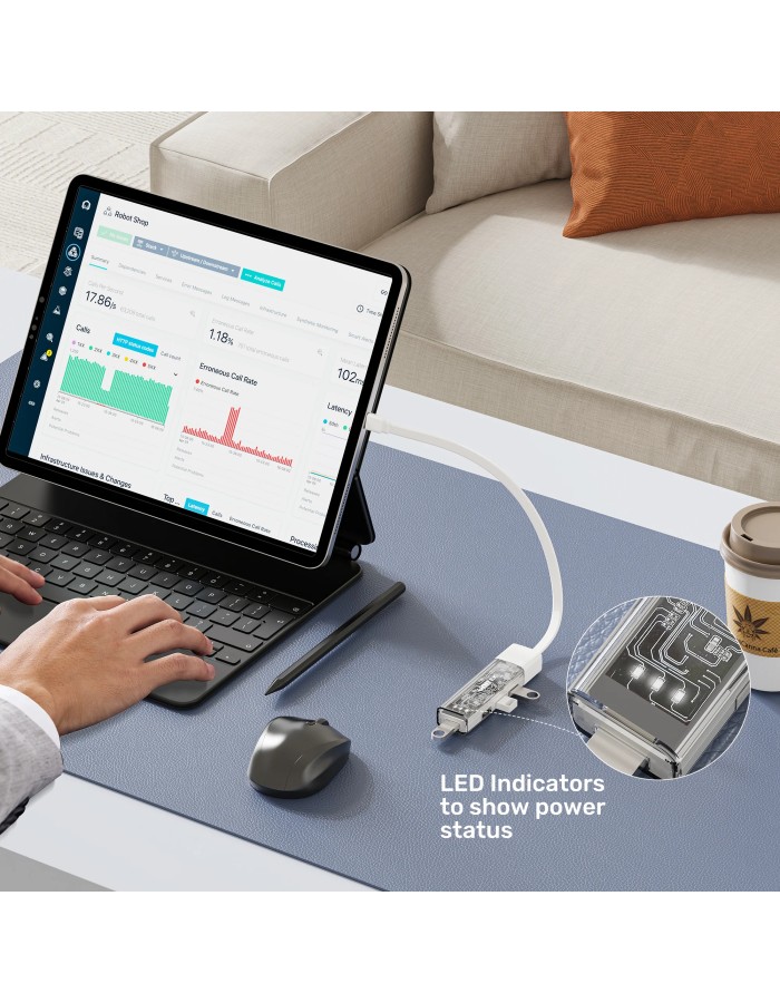 Unitek USB-C/USB-A Hub 4xUSB-A Ports Bi-Directional Detachable USB Cable H1319A