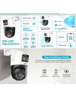 Dahua IP 5.0MP Wifi PT Dome Dual Illumination Dual Lens P5D-5F-PV