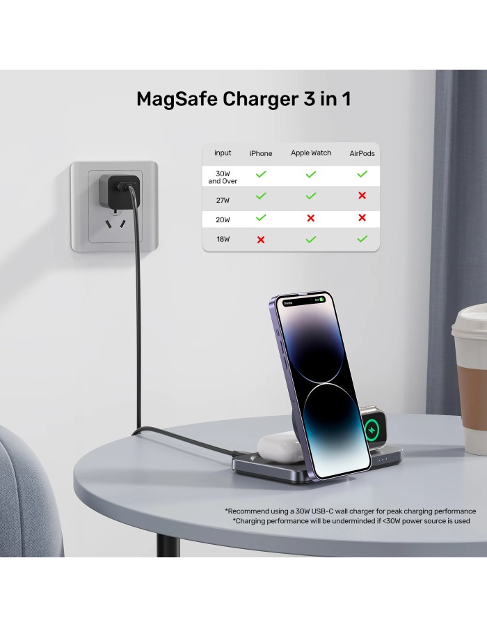 Unitek Charge Wireless Qi2 15W Foldable 3-in-1 Charging Station P1300A Unitek Charge Wireless Qi2 15W Foldable 3-in-1 Charging Station P1300A