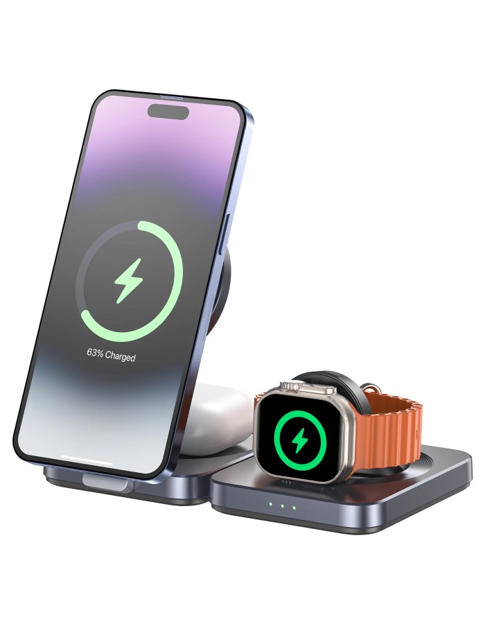 Unitek Charge Wireless Qi2 15W Foldable 3-in-1 Charging Station P1300A Unitek Charge Wireless Qi2 15W Foldable 3-in-1 Charging Station P1300A