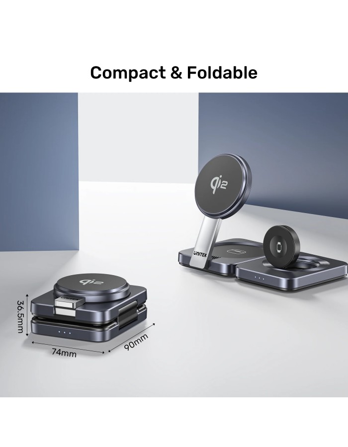 Unitek Charge Wireless Qi2 15W Foldable 3-in-1 Charging Station P1300A Unitek Charge Wireless Qi2 15W Foldable 3-in-1 Charging Station P1300A