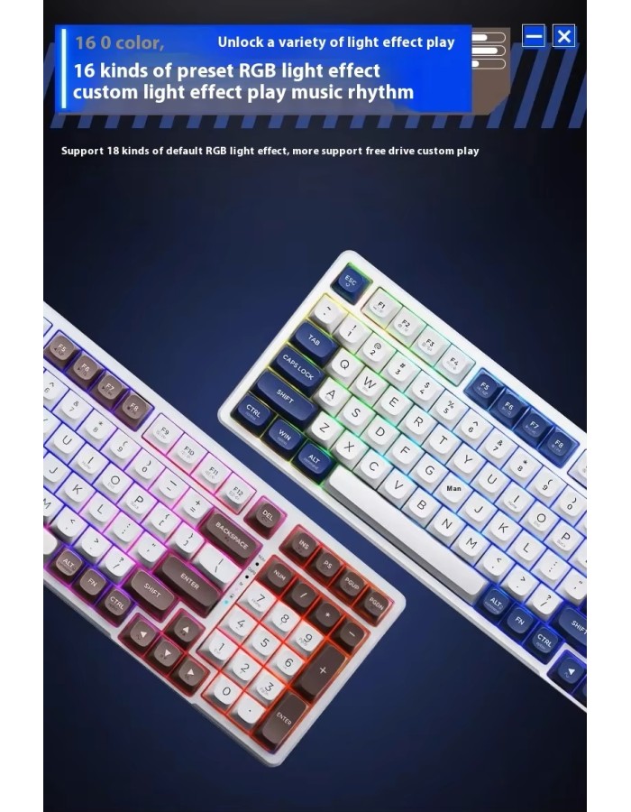 Thunderobot K98 GASKET Mechanical Keyboard Trimode 2.4GHz-BT-USBC 99 Red Switch Keys