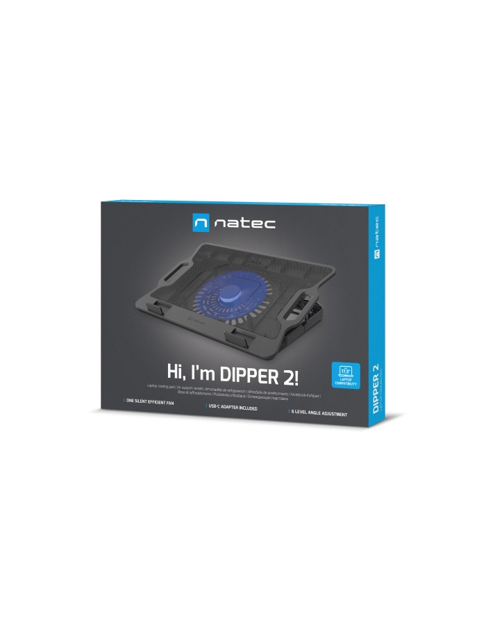 Natec Laptop Cooling Stand 12.1-17.3 With Fan/LED/2xUSB DIPPER 2 Natec Laptop Cooling Stand 12.1-17.3 With Fan/LED/2xUSB DIPPER 2