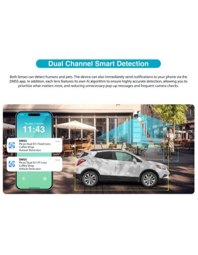 Dahua IP 5.0MP Wifi PT Dome Dual Illumination Dual Lens P5D-5F-PV