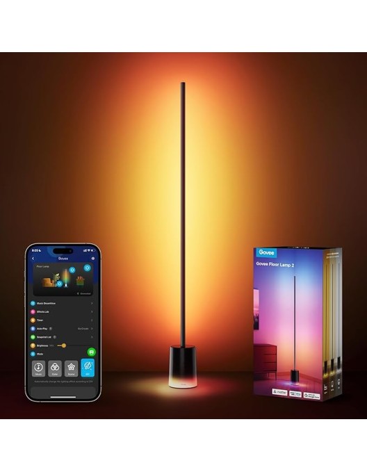 Govee Lamp Floor Smart RGBICWW Supports Matter (Floor Lamp 2 Black) H607C Govee Lamp Floor Smart RGBICWW Supports Matter (Floor Lamp 2 Black) H607C