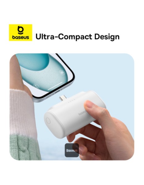 Baseus Powerbank 20W 5000mAh Plug-In USB-C 20W White Baseus Powerbank 20W 5000mAh Plug-In USB-C 20W White