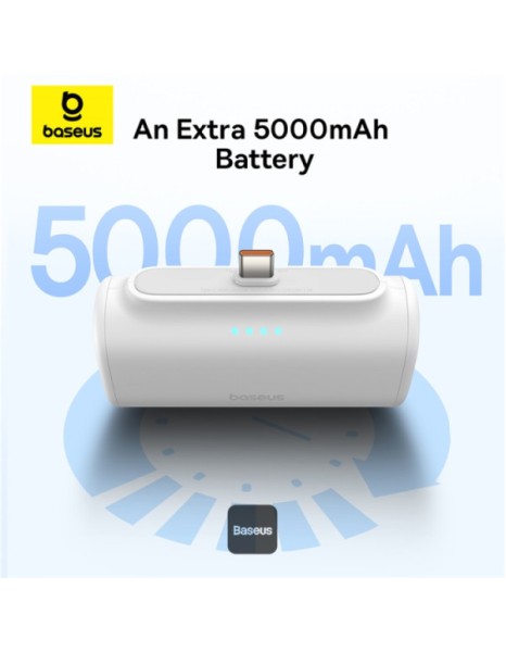 Baseus Powerbank 20W 5000mAh Plug-In USB-C 20W White Baseus Powerbank 20W 5000mAh Plug-In USB-C 20W White