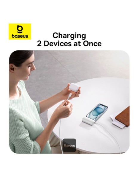 Baseus Powerbank 20W 5000mAh Plug-In USB-C 20W White Baseus Powerbank 20W 5000mAh Plug-In USB-C 20W White