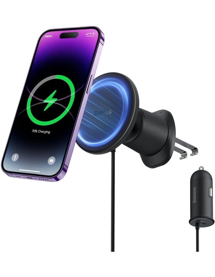 Baseus Wireless AirVent Magnetic Car Charger 15W+25W USB-C CW01 Baseus Wireless AirVent Magnetic Car Charger 15W+25W USB-C CW01