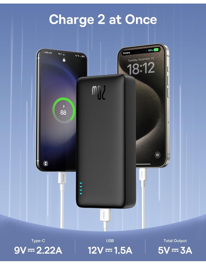 Baseus Powerbank 20W 20000mAh Airpow Black