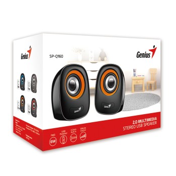 Genius PC Speakers 2.0 6W 3.5mm USB Powered Grey SP-Q160