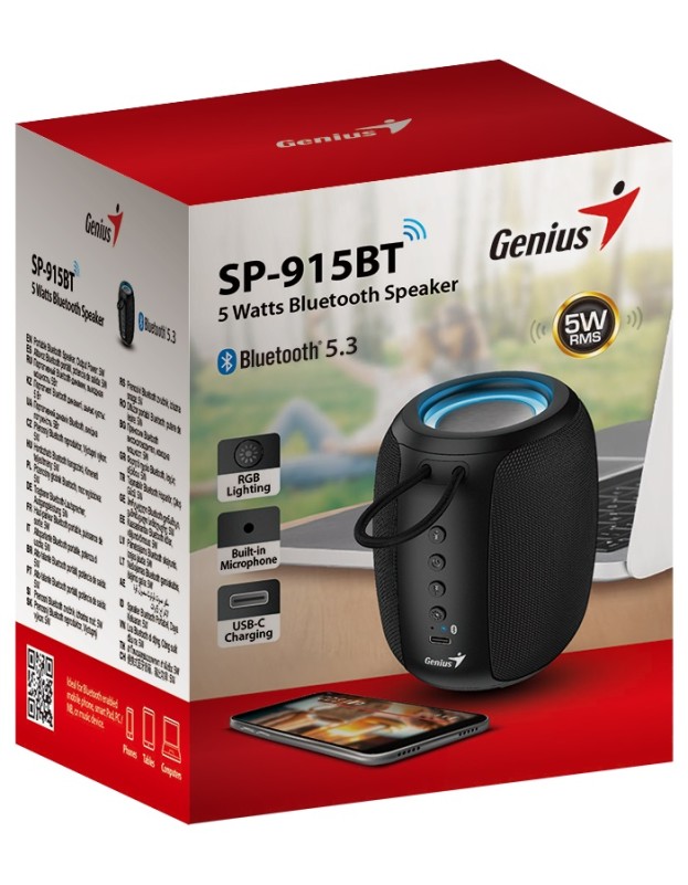 Genius Mobile Speaker Portable BT 5W SP-915BT Black