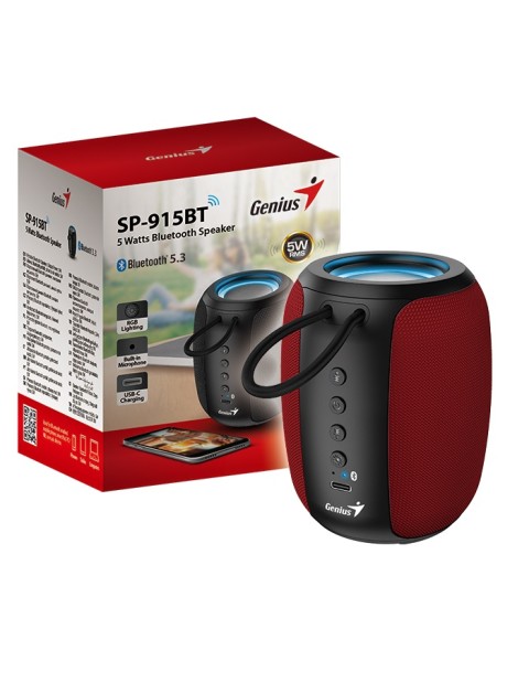 Genius Mobile Speaker Portable BT 5W SP-915BT Red Genius Mobile Speaker Portable BT 5W SP-915BT Red