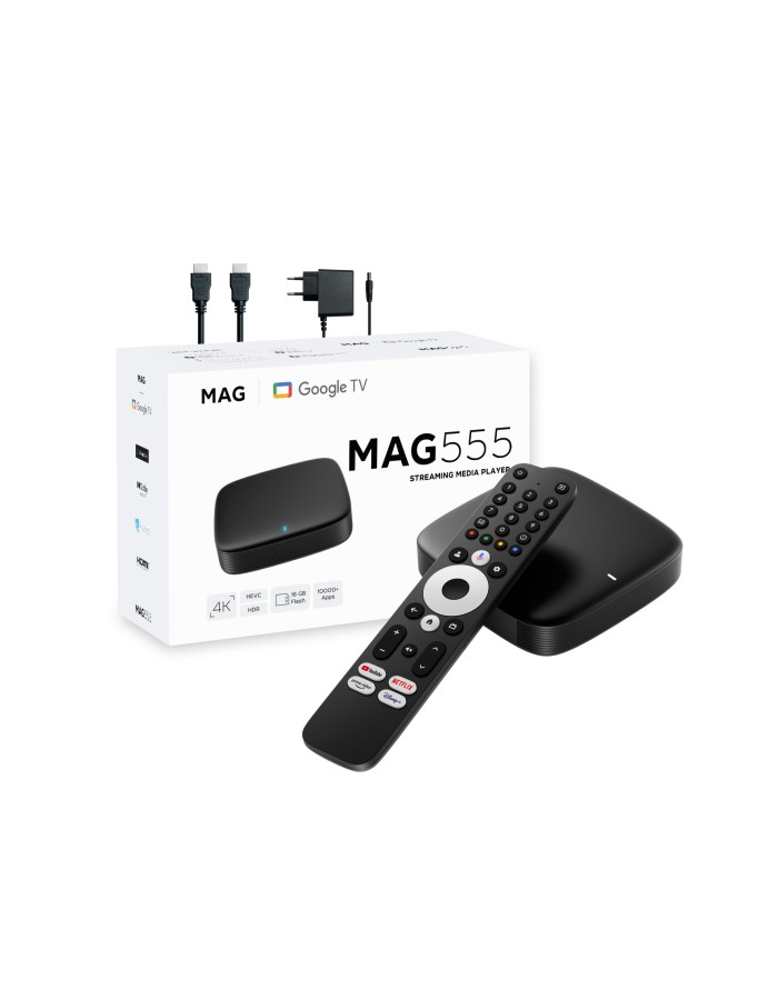 Infomir MAG555 Google TV Smart Box with Dual Band Wi-Fi 4K Android