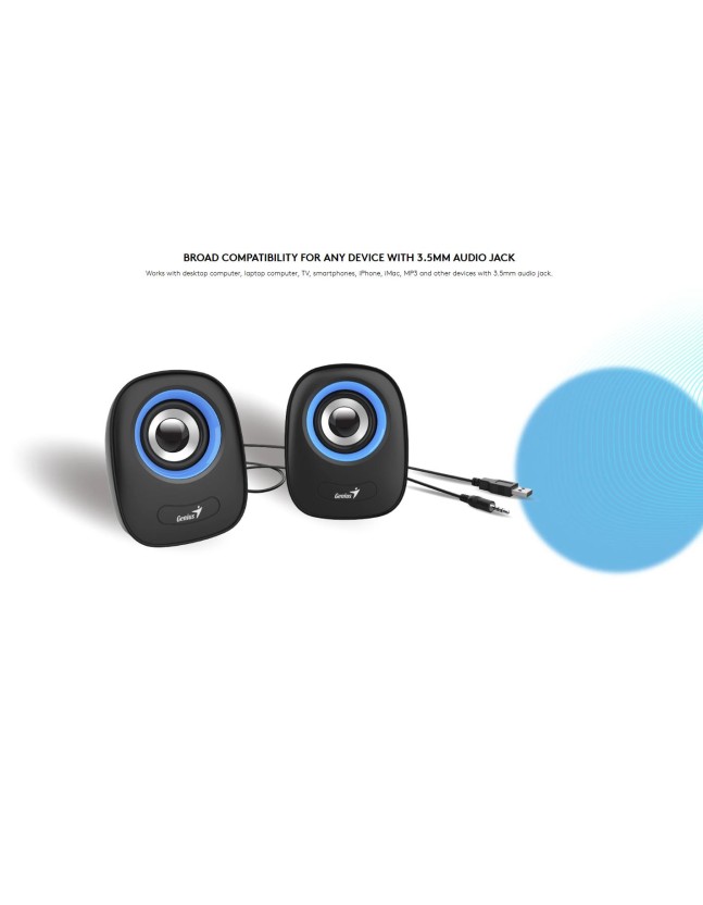 Genius PC Speakers 2.0 6W 3.5mm USB Powered Grey SP-Q160