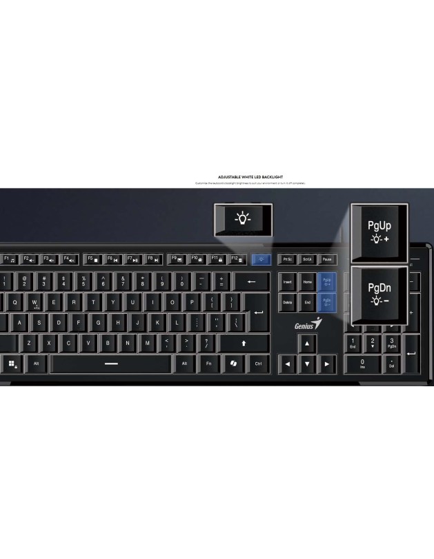 Genius SlimStar 820 Wired Illuminated AI Keyboard English