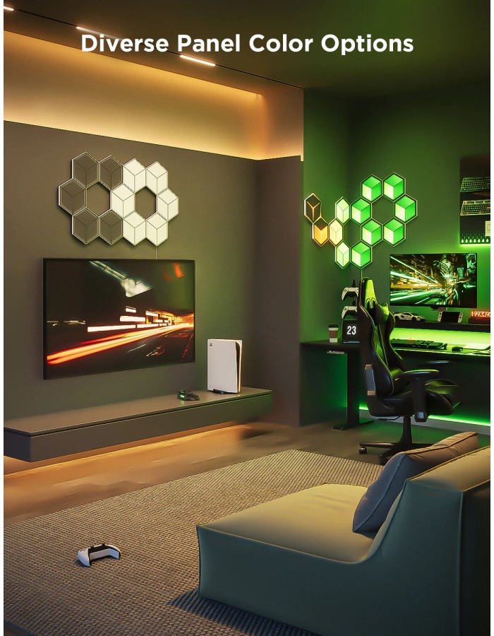 Govee Gaming Wall Glide Hexa Ultra Light Panels 7pcs (EU) H606A Govee Gaming Wall Glide Hexa Ultra Light Panels 7pcs (EU) H606A