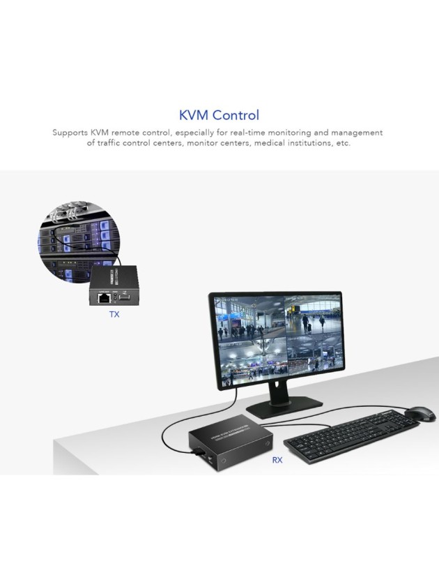 Lenkeng KVM HDMI Extender over Ethernet 4K30Hz 70m LKV372KVM-P