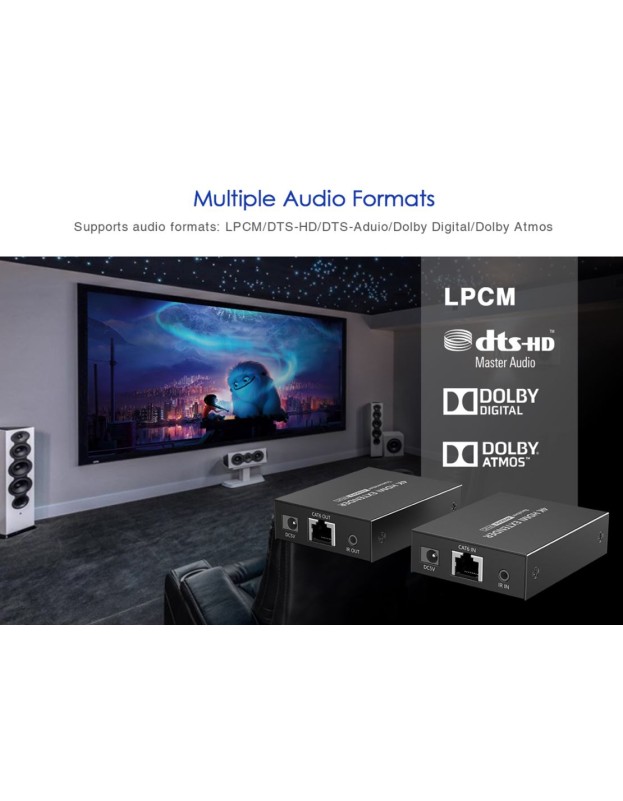 Lenkeng HDMI Extender over Ethernet 50m 4K POC IR Loop LKV465P