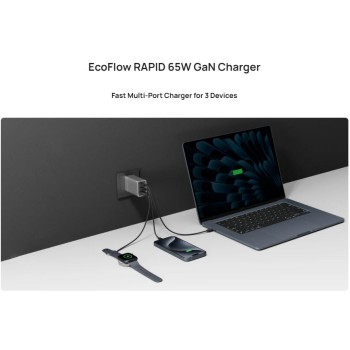 EcoFlow RAPID 65W GaN Charger UK including 100W USB-C Cable