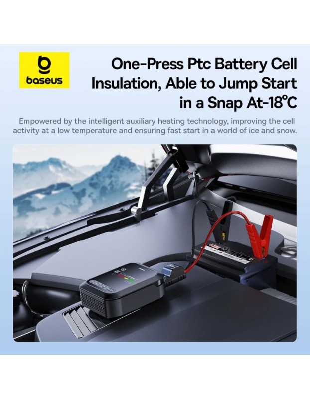 Baseus Car Jump Start Booster & Powerbank + Inflator 12650mAh 1200A SUPER ENERGY Baseus Car Jump Start Booster & Powerbank + Inflator 12650mAh 1200A SUPER ENERGY