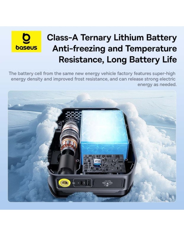 Baseus Car Jump Start Booster & Powerbank + Inflator 12650mAh 1200A SUPER ENERGY Baseus Car Jump Start Booster & Powerbank + Inflator 12650mAh 1200A SUPER ENERGY