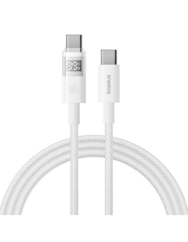 Baseus Cable USB-C to USB-C Display 2 Series Braided 100W 1.0m White Baseus Cable USB-C to USB-C Display 2 Series Braided 100W 1.0m White
