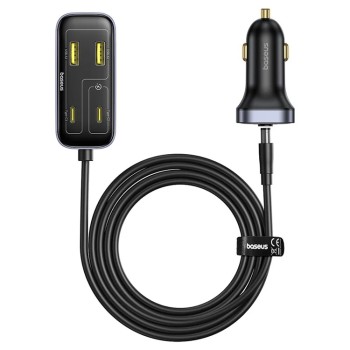 Baseus Car Charger 110W 3U+3C BackseatPal L1 Black Baseus Car Charger 110W 3U+3C BackseatPal L1 Black
