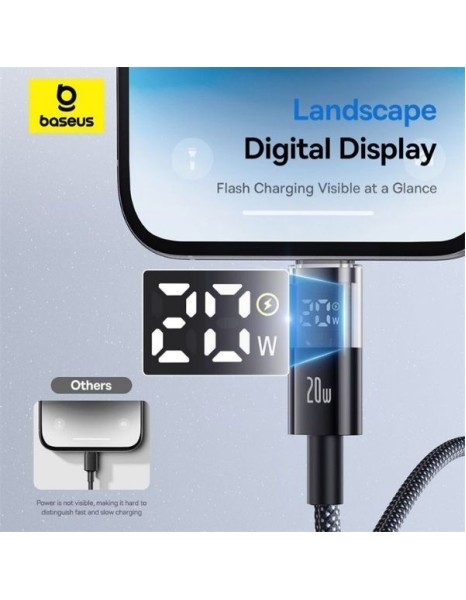 Baseus Cable Lightning to USB-C Display 2 Series Braided 20W 2.0m Black Baseus Cable Lightning to USB-C Display 2 Series Braided 20W 2.0m Black