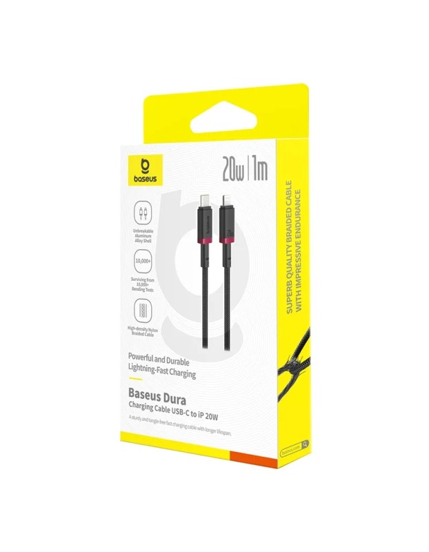 Baseus Cable Lightning to USB-C Dura Series Braided 1.0m Black Baseus Cable Lightning to USB-C Dura Series Braided 1.0m Black