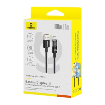 Baseus Cable USB-C to USB-A Display 2 Series Braided 100W 1.0m Black Baseus Cable USB-C to USB-A Display 2 Series Braided 100W 1.0m Black