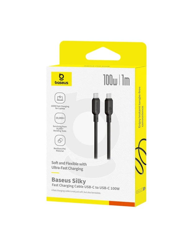 Baseus Cable USB-C to USB-C Silky Series 1.0m 100W Black