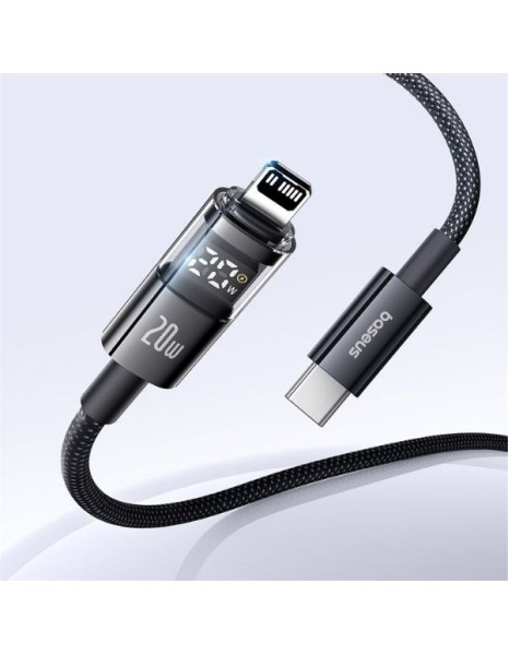 Baseus Cable Lightning to USB-C Display 2 Series Braided 20W 2.0m Black Baseus Cable Lightning to USB-C Display 2 Series Braided 20W 2.0m Black