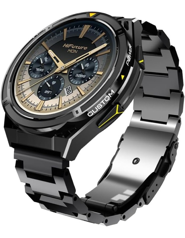HiFuture Adventure GPS SmartWatch ACTIVE Black/Yellow with Stainless Steel + Silicone Bands HiFuture Adventure GPS SmartWatch ACTIVE Black/Yellow with Stainless Steel + Silicone Bands