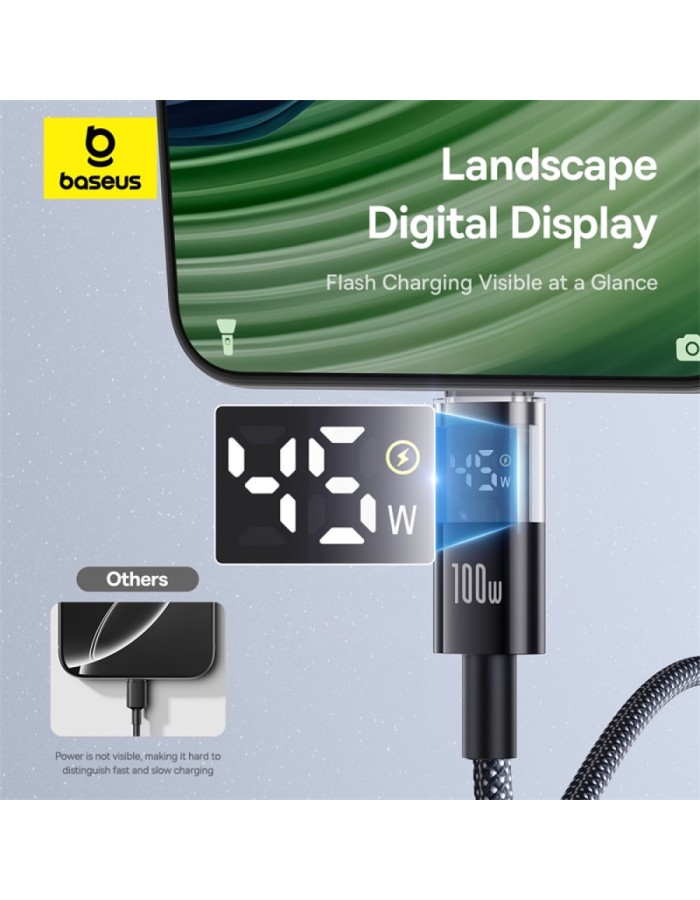 Baseus Cable USB-C to USB-A Display 2 Series Braided 100W 2.0m Black Baseus Cable USB-C to USB-A Display 2 Series Braided 100W 2.0m Black