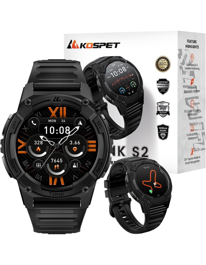 Kospet TANK S2 Rugged Smartwatch GPS Silicone Black