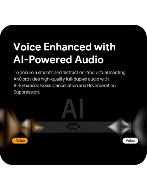 Yealink MeetingBar A40-010 All-In-One Video Bar with Remote Control for Teams/Zoom & BYOD Small/Medium Rooms