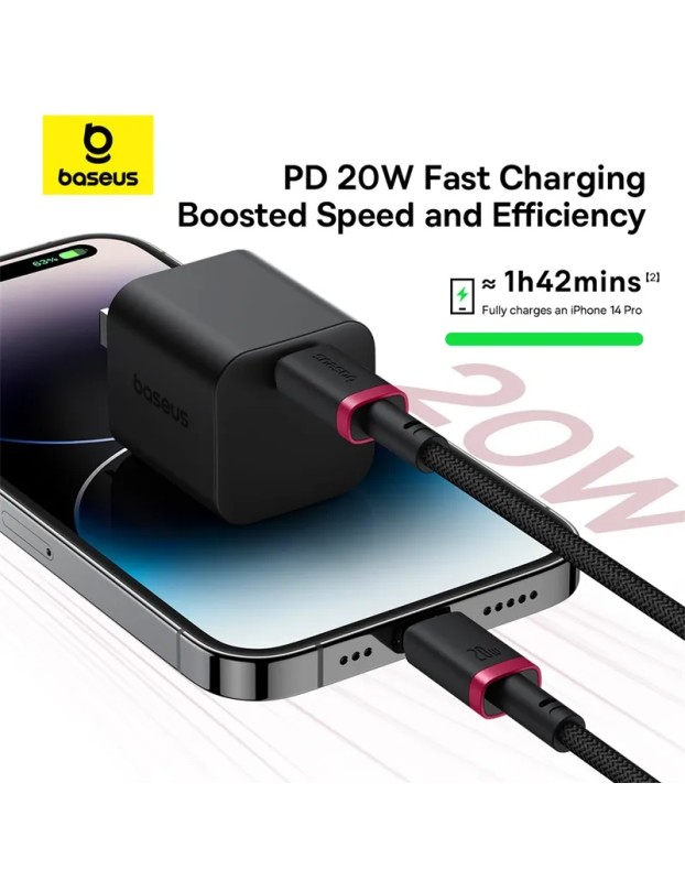 Baseus Cable Lightning to USB-C Dura Series Braided 1.0m Black Baseus Cable Lightning to USB-C Dura Series Braided 1.0m Black