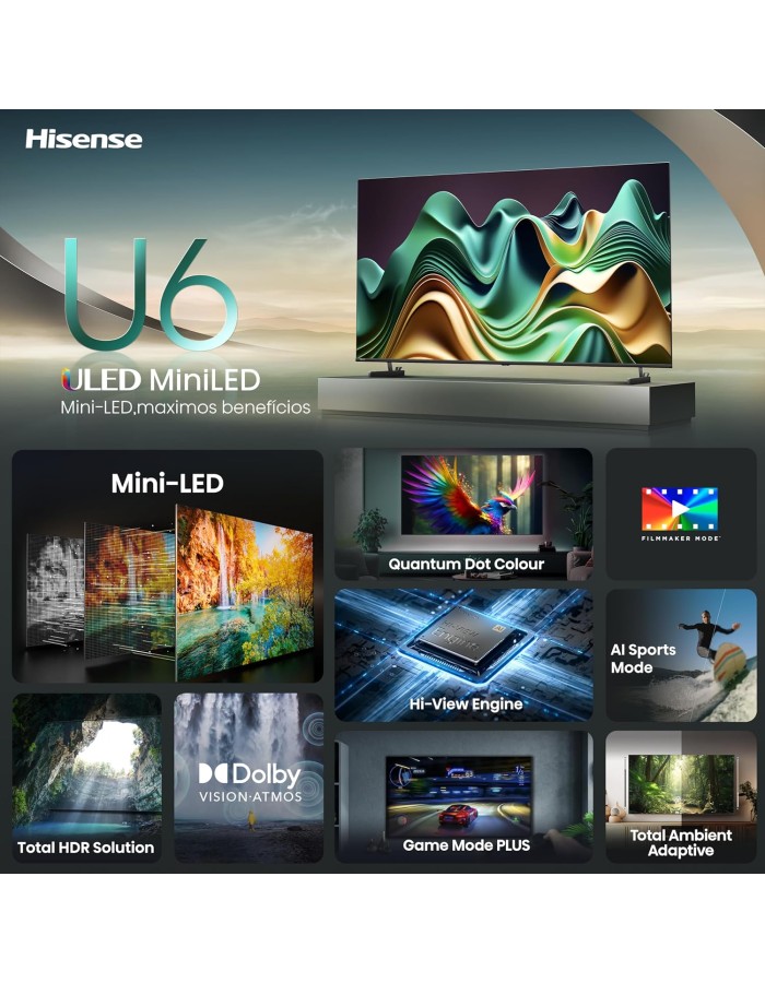 Hisense 50U6NQ 50'' 4K Smart QLED MINI LED TV Hisense 50U6NQ 50'' 4K Smart QLED MINI LED TV