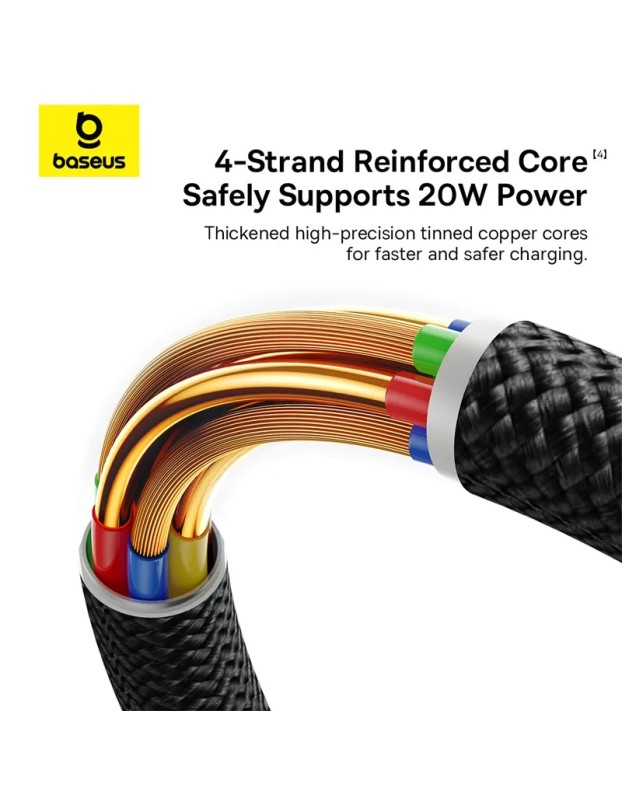 Baseus Cable Lightning to USB-C Dura Series Braided 1.0m Black Baseus Cable Lightning to USB-C Dura Series Braided 1.0m Black